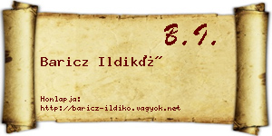 Baricz Ildikó névjegykártya